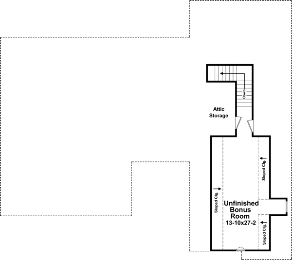 Floor Plan Bonus Room of Country Plan #141-1273