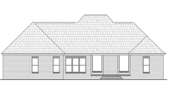 Home Plan Rear Elevation of this 3-Bedroom,2117 Sq Ft Plan -141-1274