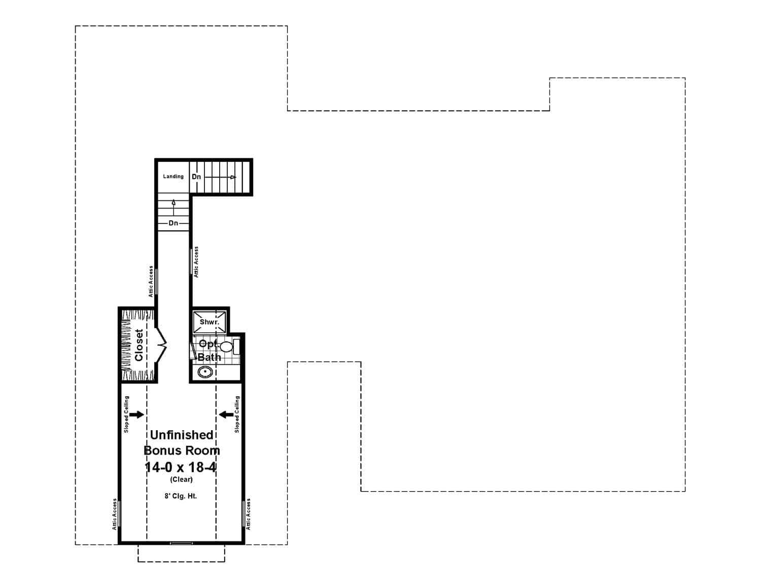 Floor Plan Bonus Room of Craftsman Plan #141-1277