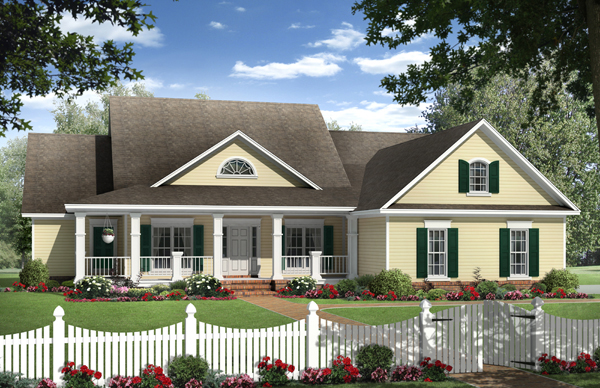 Front elevation of Country home (ThePlanCollection: House Plan #141-1278)