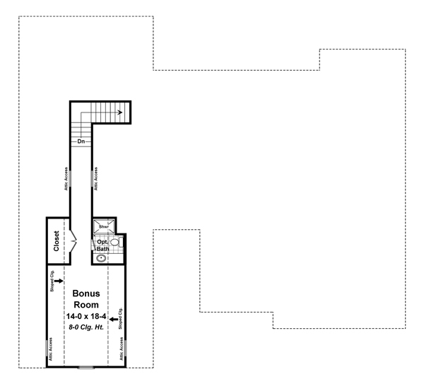 Floor Plan Bonus Room of Craftsman Plan #141-1279