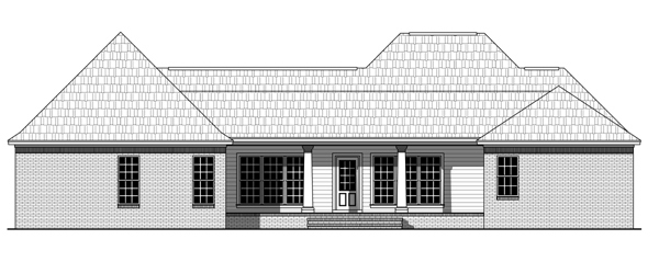 Home Plan Rear Elevation of this 4-Bedroom,2292 Sq Ft Plan -141-1280
