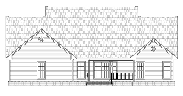 Home Plan Rear Elevation of this 4-Bedroom,2436 Sq Ft Plan -141-1284