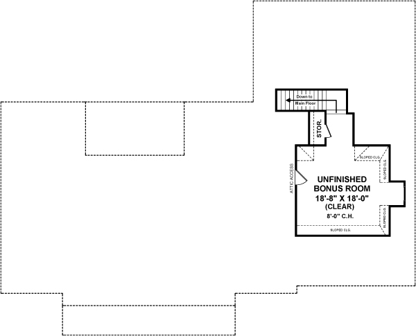 Floor Plan Bonus Room of Country Plan #141-1286