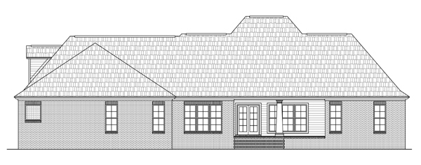 Home Plan Rear Elevation of this 4-Bedroom,2724 Sq Ft Plan -141-1286
