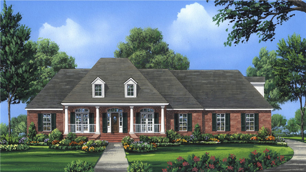 Front elevation of Country home (ThePlanCollection: House Plan #141-1286)
