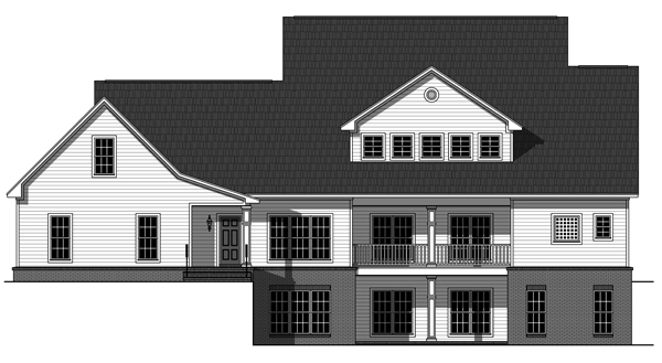 Home Plan Rear Elevation of this 4-Bedroom,3000 Sq Ft Plan -141-1287