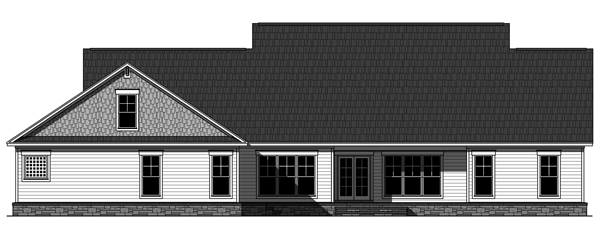 Home Plan Rear Elevation of this 4-Bedroom,2789 Sq Ft Plan -141-1290