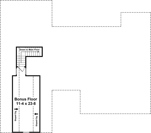Floor Plan Bonus Room of Craftsman Plan #141-1291