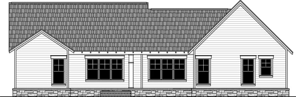 Home Plan Rear Elevation of this 3-Bedroom,1726 Sq Ft Plan -141-1291