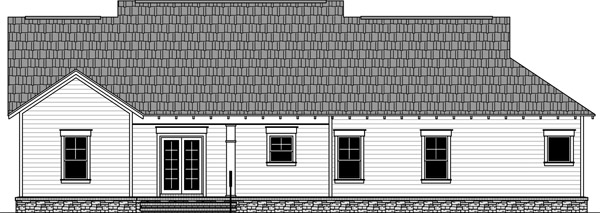 Home Plan Rear Elevation of this 3-Bedroom,1801 Sq Ft Plan -141-1292
