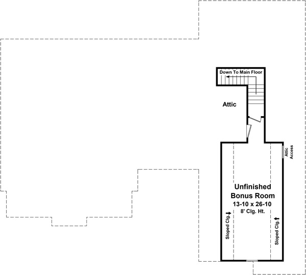 Floor Plan Bonus Room of Country Plan #141-1294