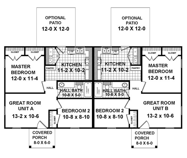 Floor Plan First Story of Southern Plan #141-1295