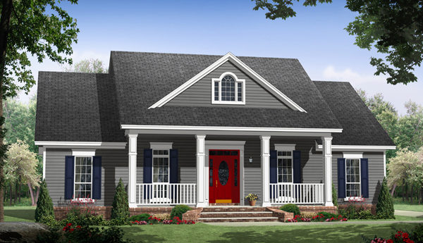 Home Plan Front Elevation of this 3-Bedroom,1658 Sq Ft Plan -141-1297