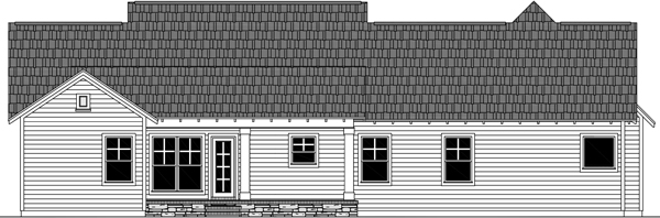 Home Plan Rear Elevation of this 3-Bedroom,2023 Sq Ft Plan -141-1298