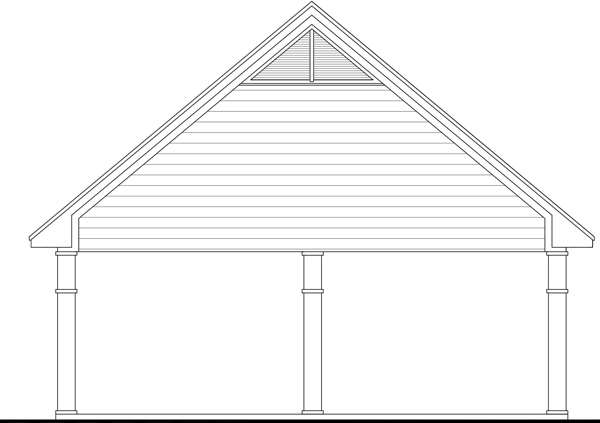 Home Plan Rear Elevation of this 0-Bedroom,608 Sq Ft Plan -141-1299