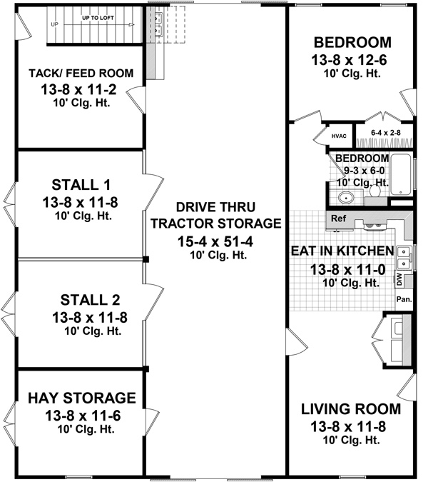 Floor Plan First Story of Garage w/Apartments Plan #141-1300