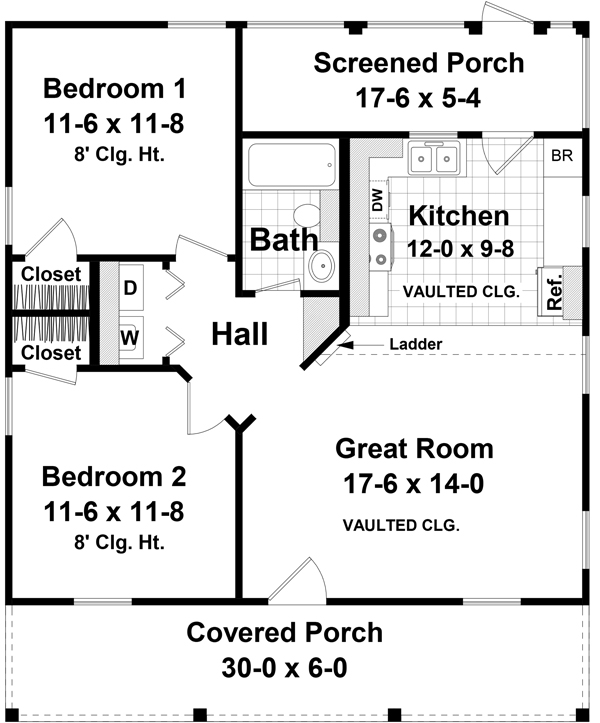 Floor Plan First Story of Country Plan #141-1303