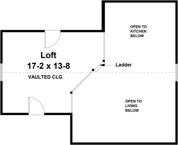 Floor Plan Second Story of Country Plan #141-1303
