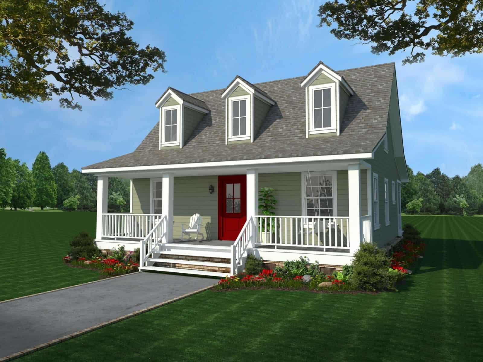 Front elevation of Country home (ThePlanCollection: House Plan #141-1303)