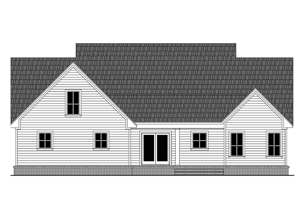 Home Plan Rear Elevation of this 3-Bedroom,2107 Sq Ft Plan -141-1307