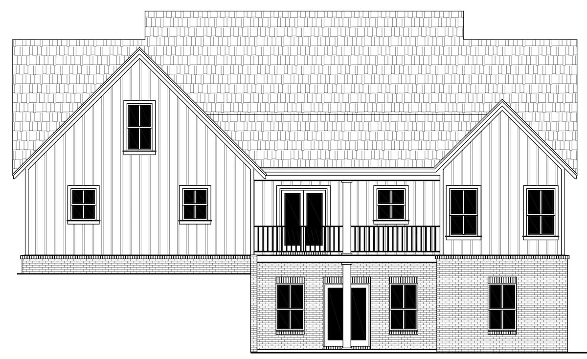 Home Plan Rear Elevation of this 3-Bedroom,2149 Sq Ft Plan -141-1309