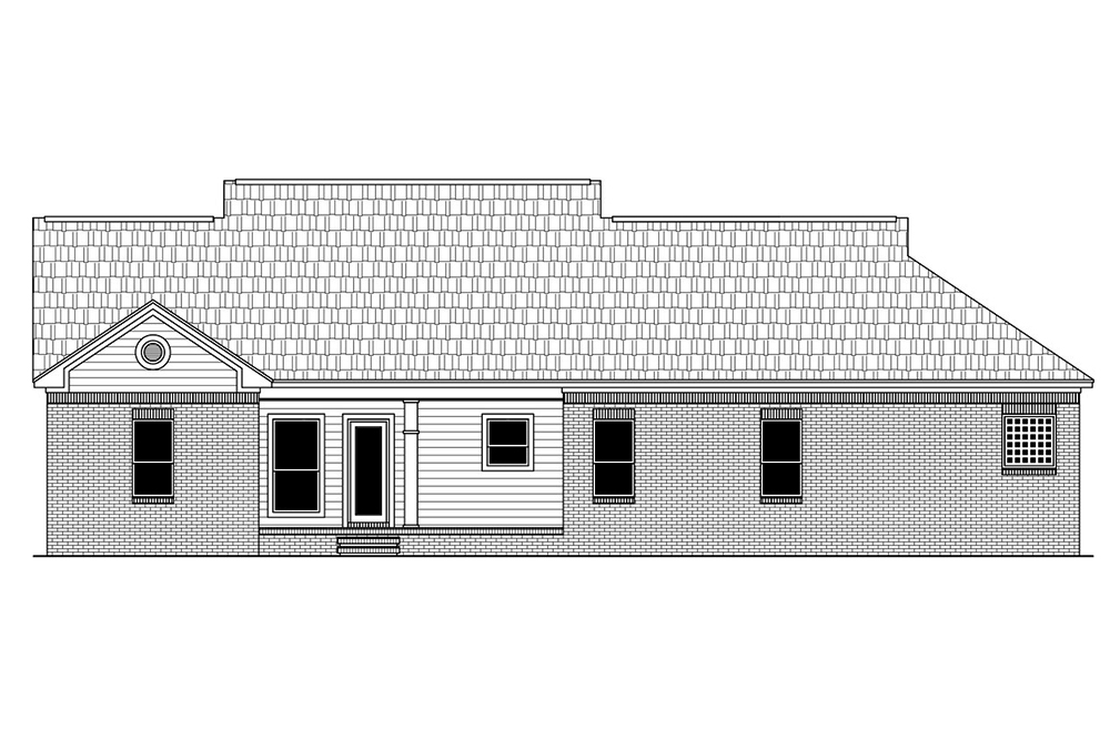 Home Plan Rear Elevation of this 3-Bedroom,1631 Sq Ft Plan -141-1310