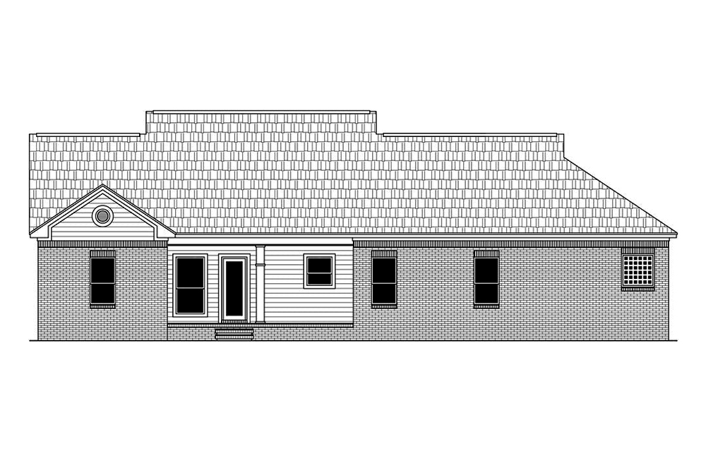 Home Plan Rear Elevation of this 3-Bedroom,1631 Sq Ft Plan -141-1311
