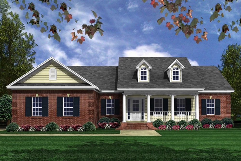Front elevation of Traditional home (ThePlanCollection: House Plan #141-1311)