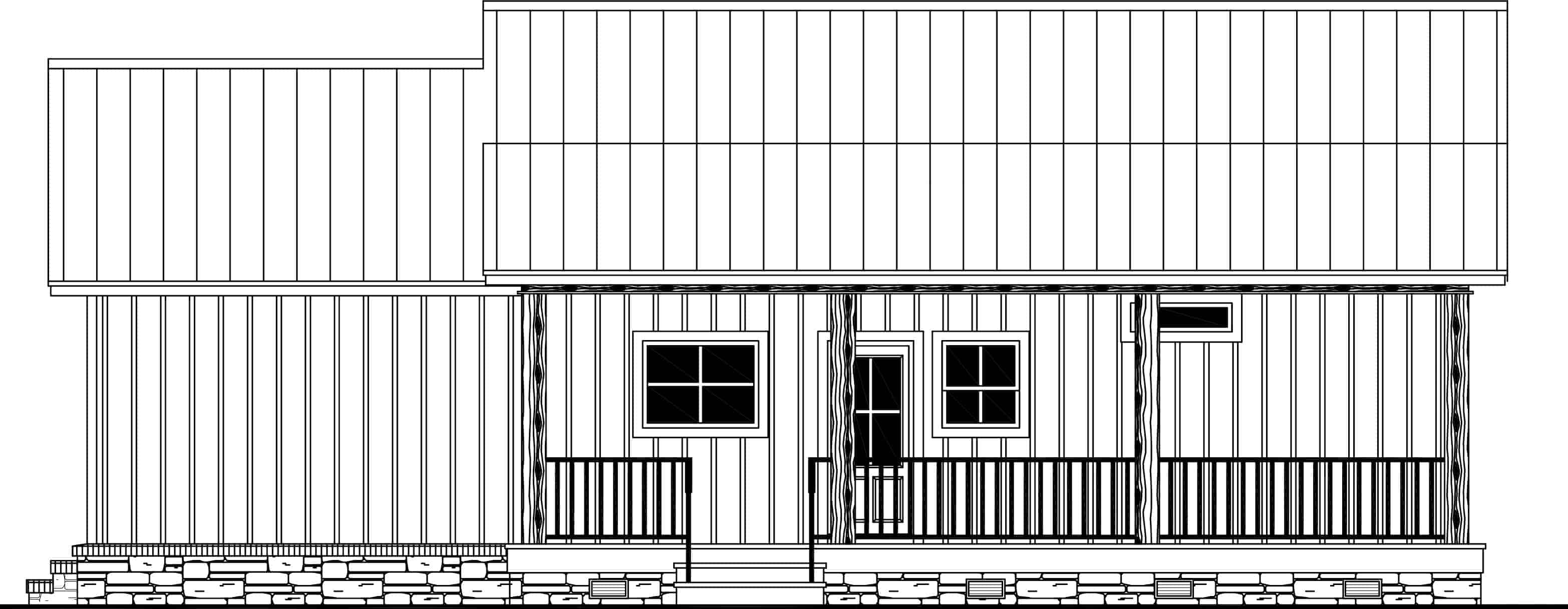 Home Plan Rear Elevation of this 3-Bedroom,1800 Sq Ft Plan -141-1313
