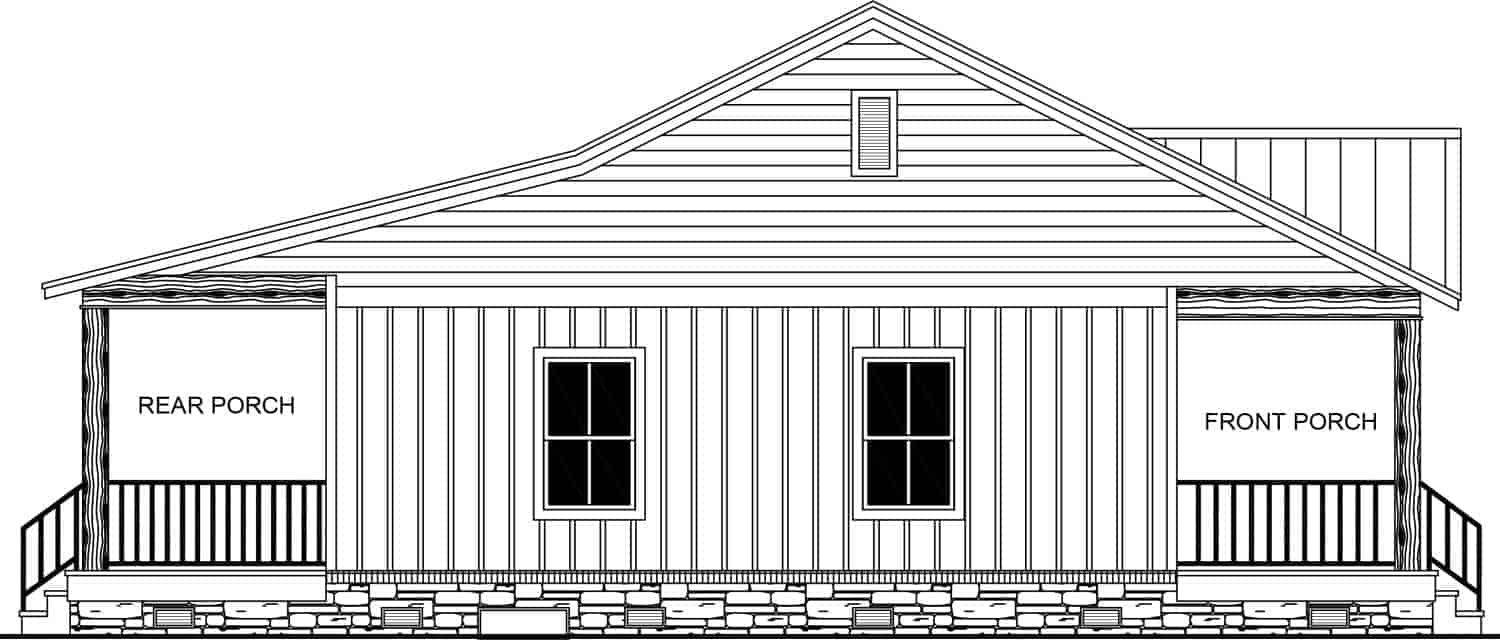 Home Plan Left Elevation of this 1-Bedroom,915 Sq Ft Plan -141-1313