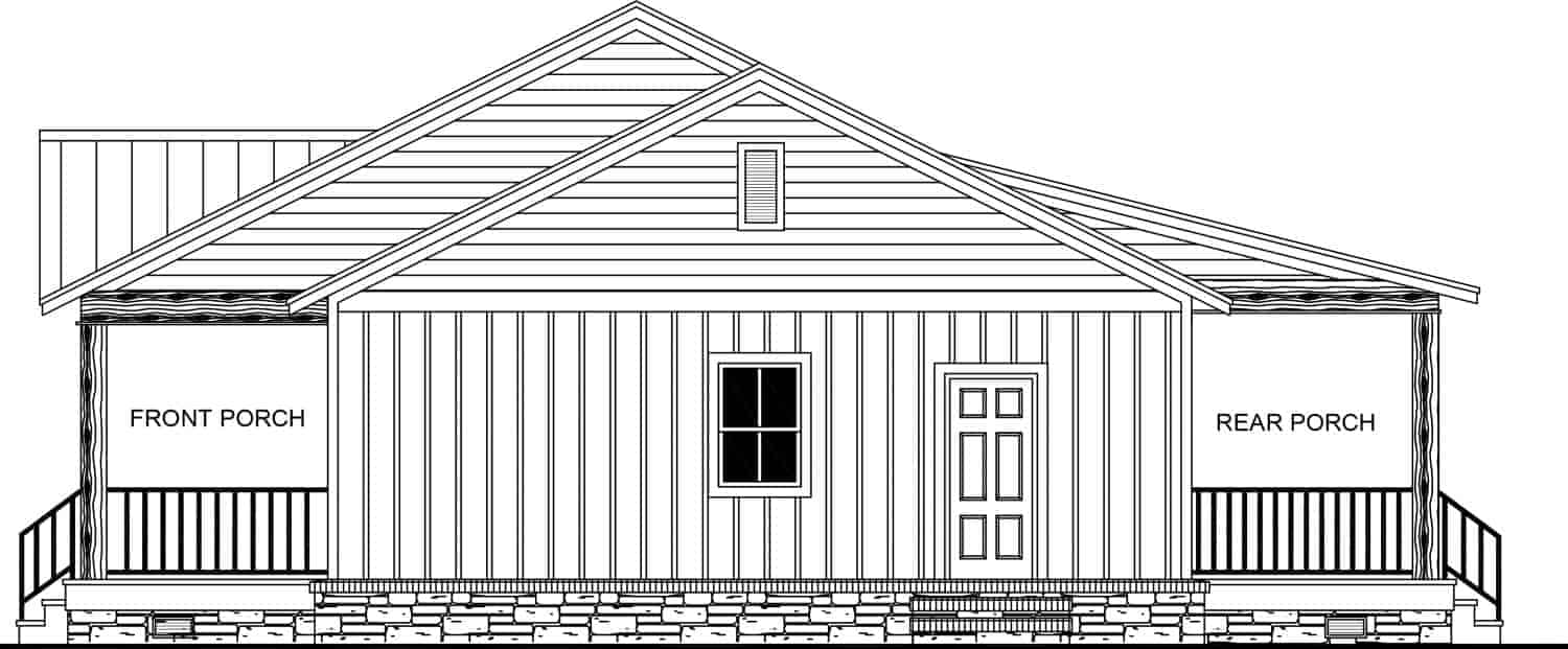 Home Plan Right Elevation of this 1-Bedroom,915 Sq Ft Plan -141-1313