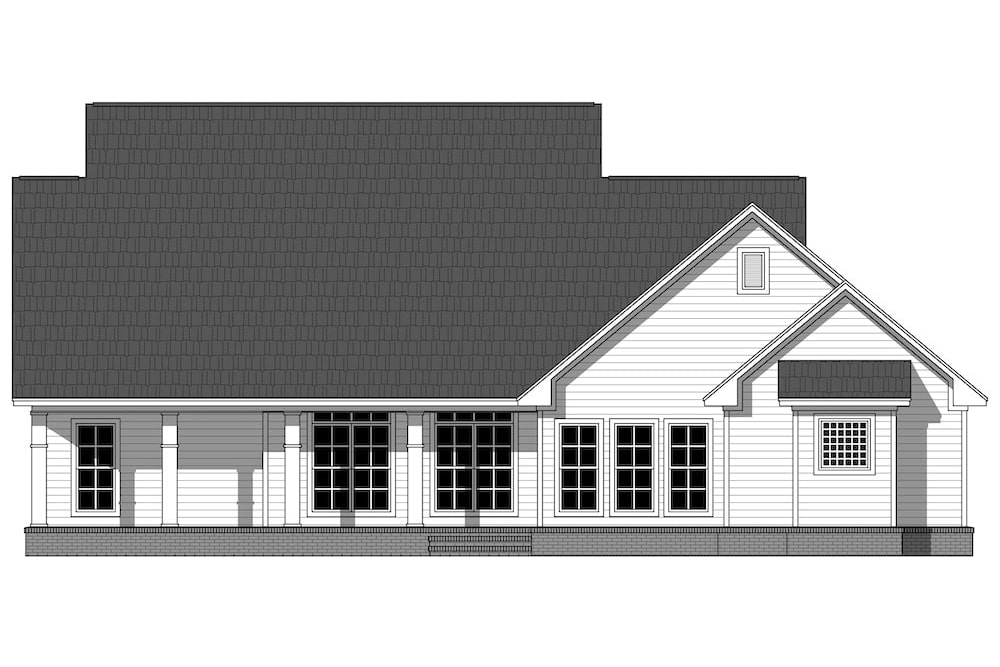 Home Plan Rear Elevation of this 3-Bedroom,2164 Sq Ft Plan -141-1314