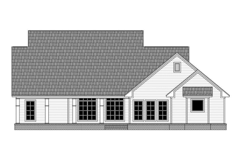 Home Plan Rear Elevation of this 3-Bedroom,2501 Sq Ft Plan -141-1315