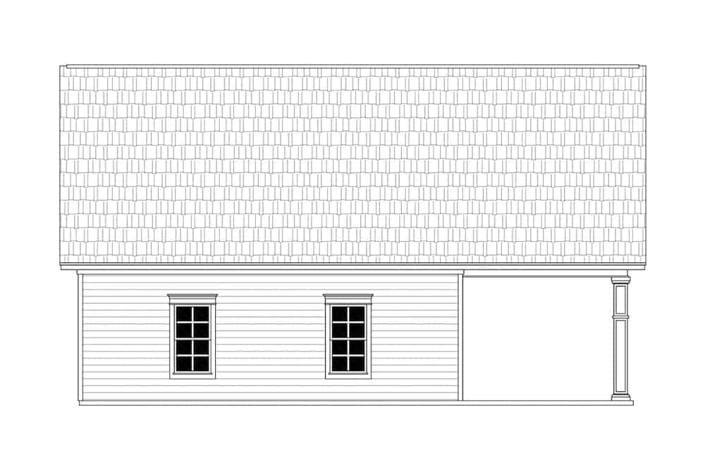Home Plan Rear Elevation of this 0-Bedroom,1040 Sq Ft Plan -141-1317