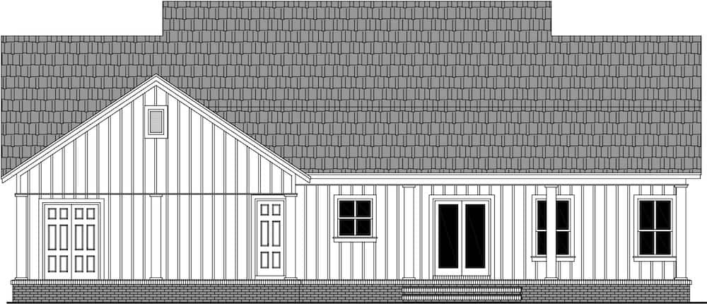 Home Plan Rear Elevation of this 3-Bedroom,1832 Sq Ft Plan -141-1319