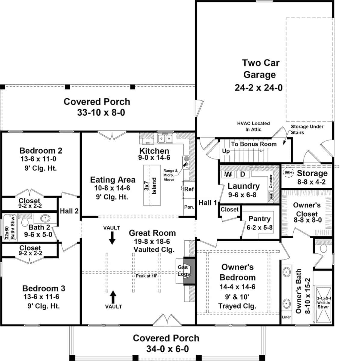 Main Level of Ranch Plan #141-1320
