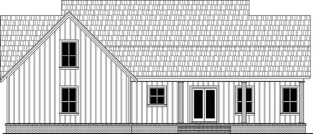 Home Plan Rear Elevation of this 3-Bedroom,1817 Sq Ft Plan -141-1320