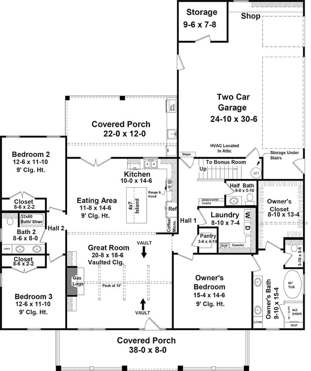 Main Level of Ranch Plan #141-1321
