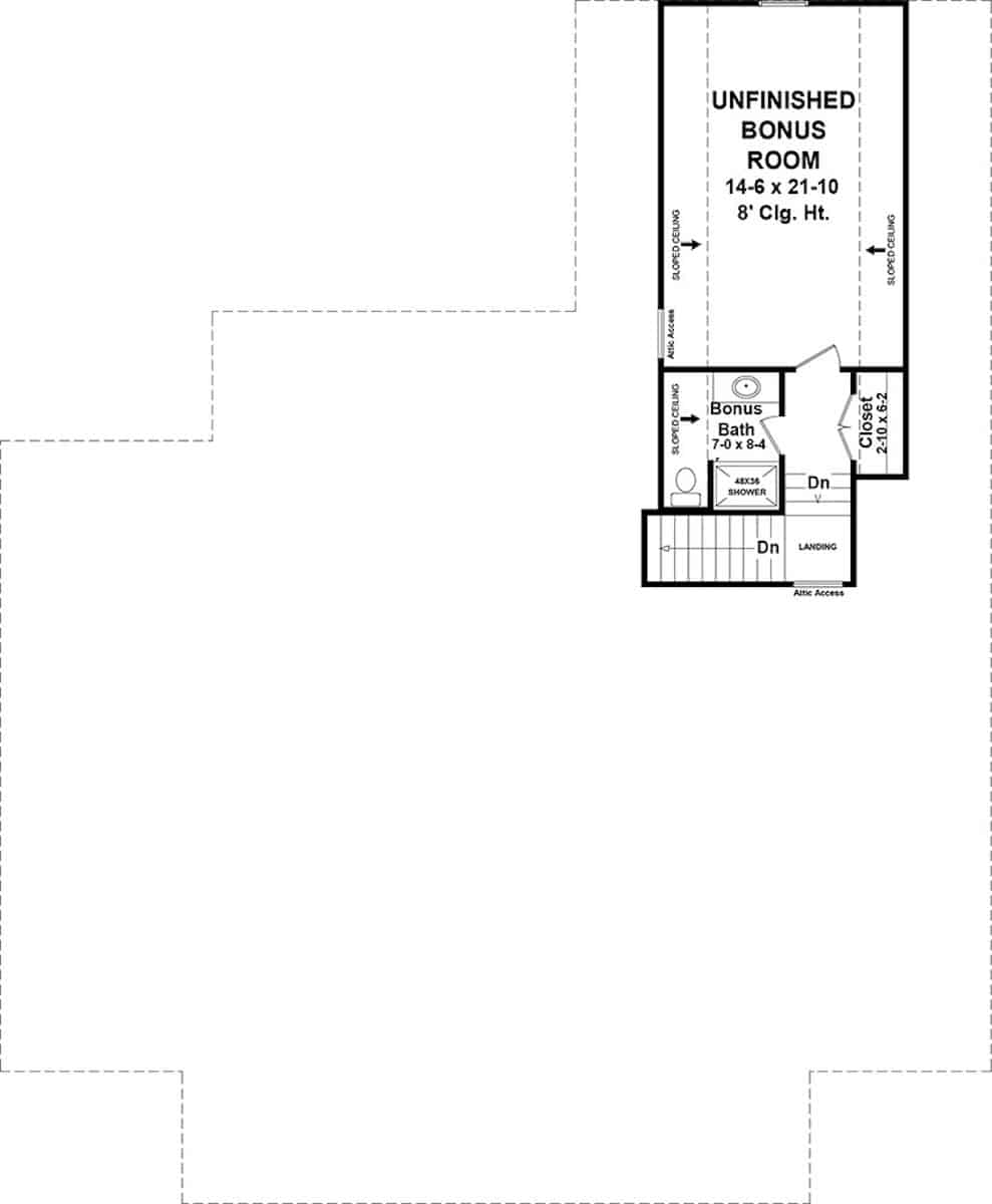 Bonus Room of Ranch Plan #141-1321