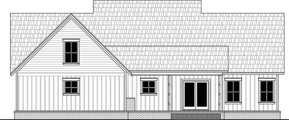 Home Plan Rear Elevation of this 3-Bedroom,2041 Sq Ft Plan -141-1321