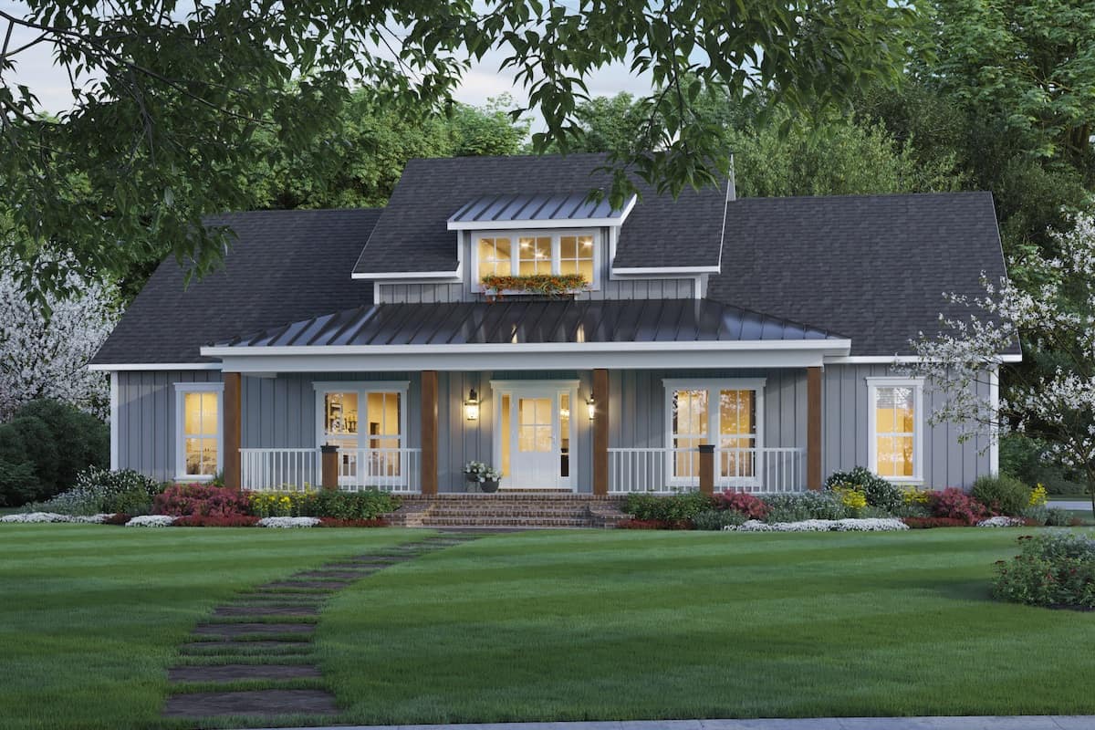 Home at Night of this 3-Bedroom, 2041 Sq Ft Plan - 141-1321
