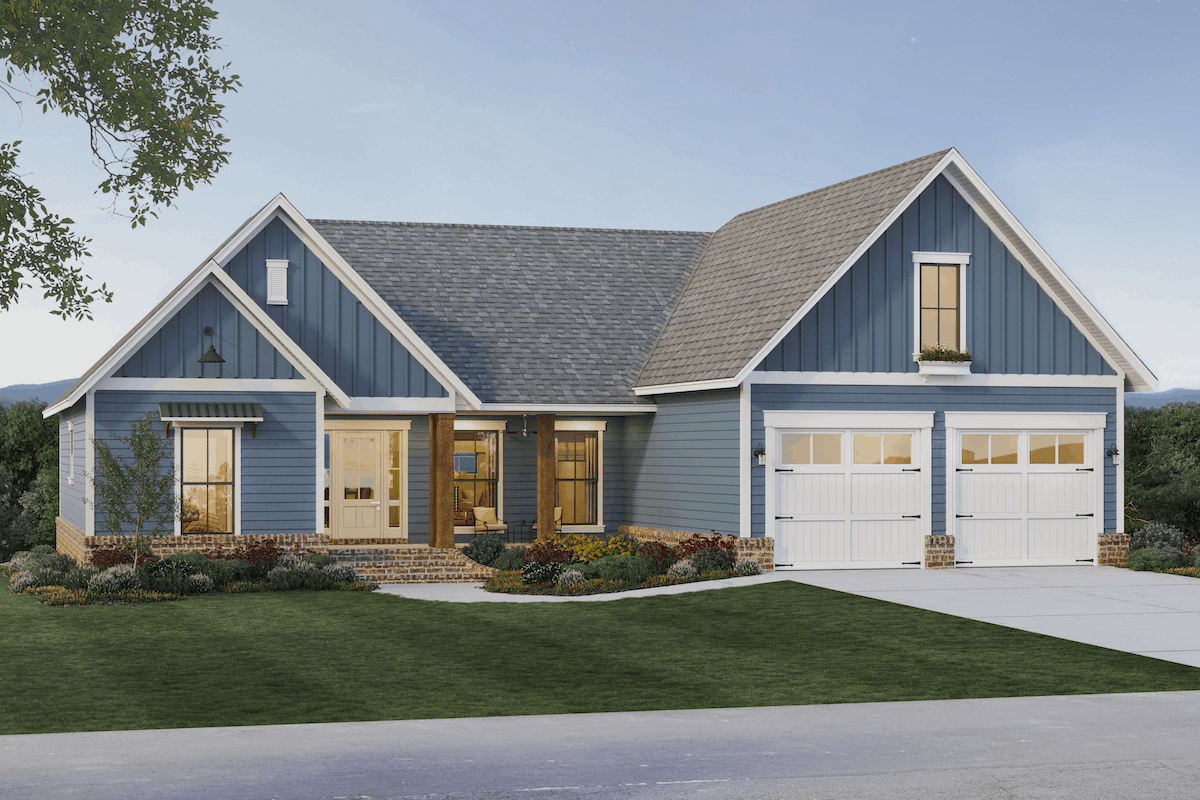 Country Ranch home (ThePlanCollection: Plan #141-1322)