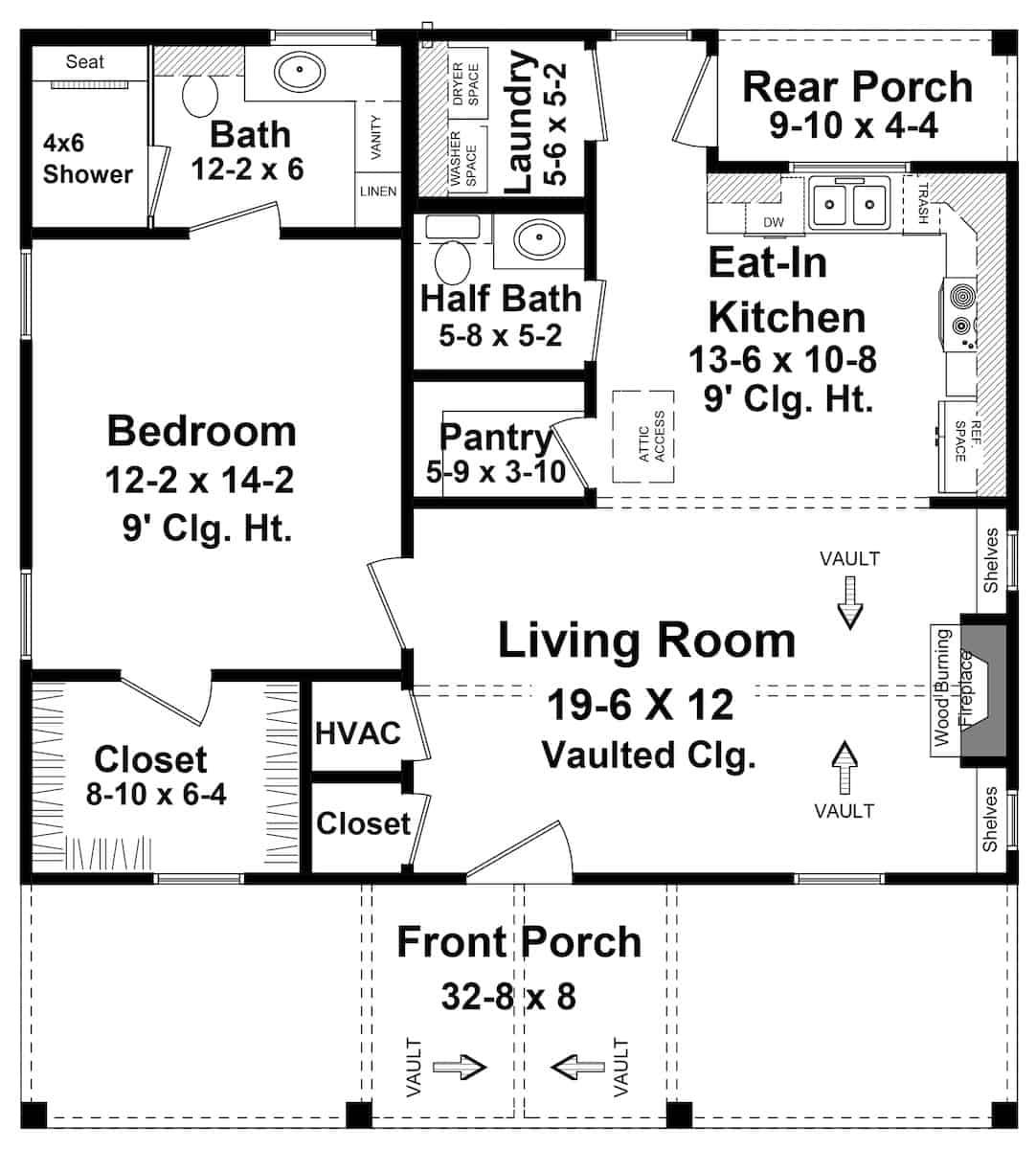 Main Level of Ranch Plan #141-1324