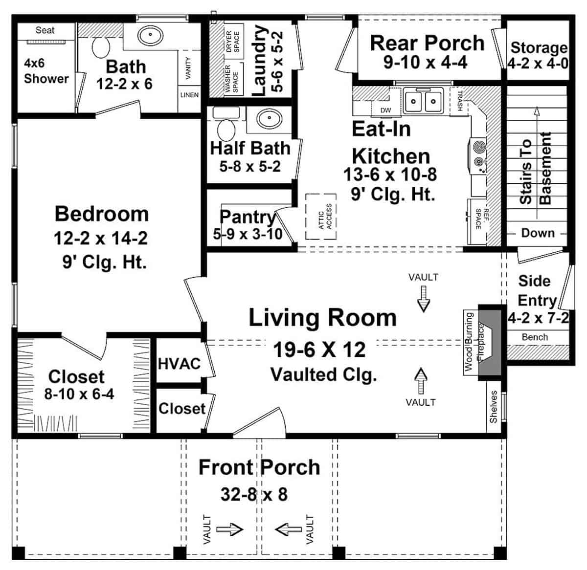 Main Level of Ranch Plan #141-1325