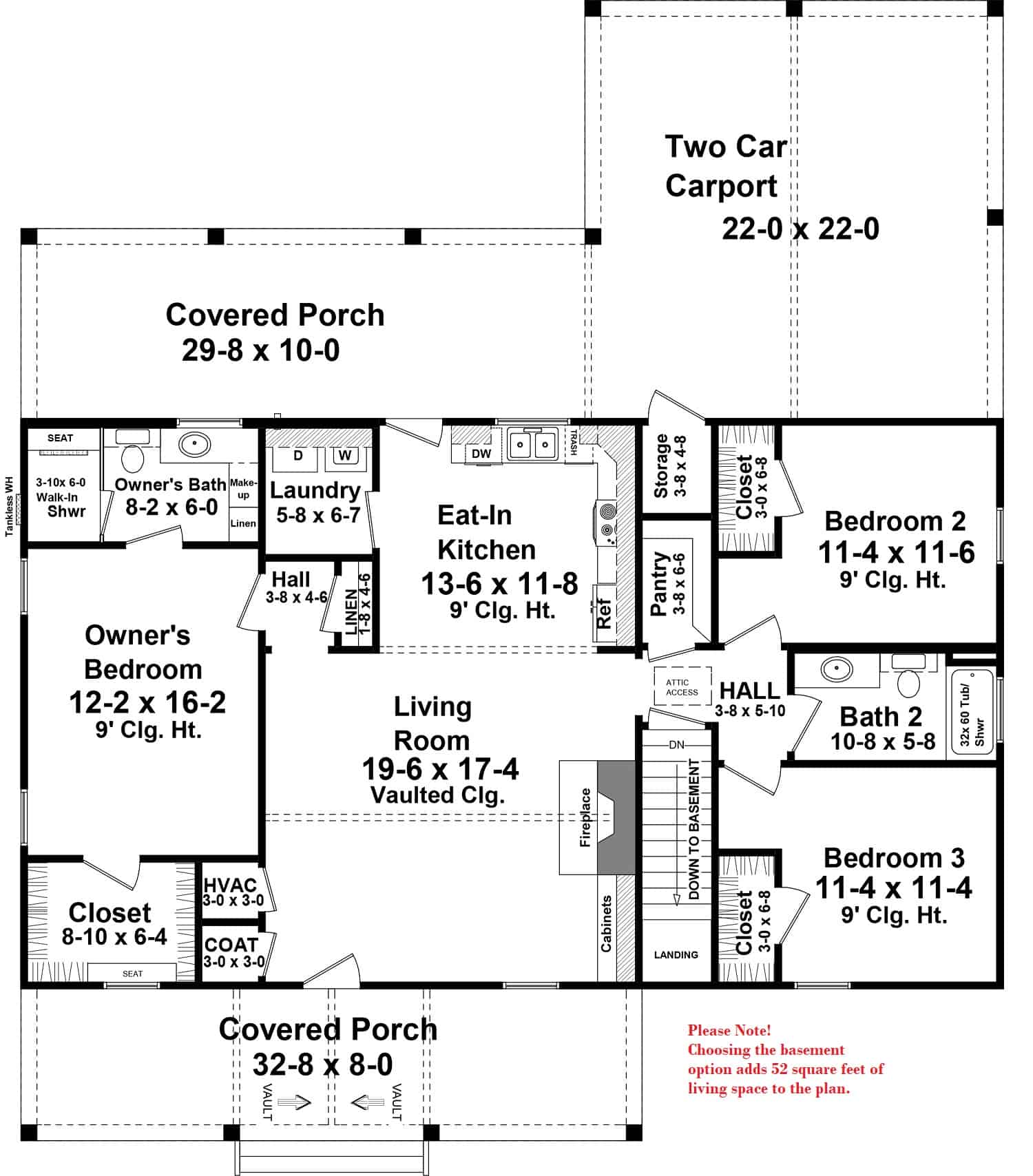 Main Level of Ranch Plan #141-1326