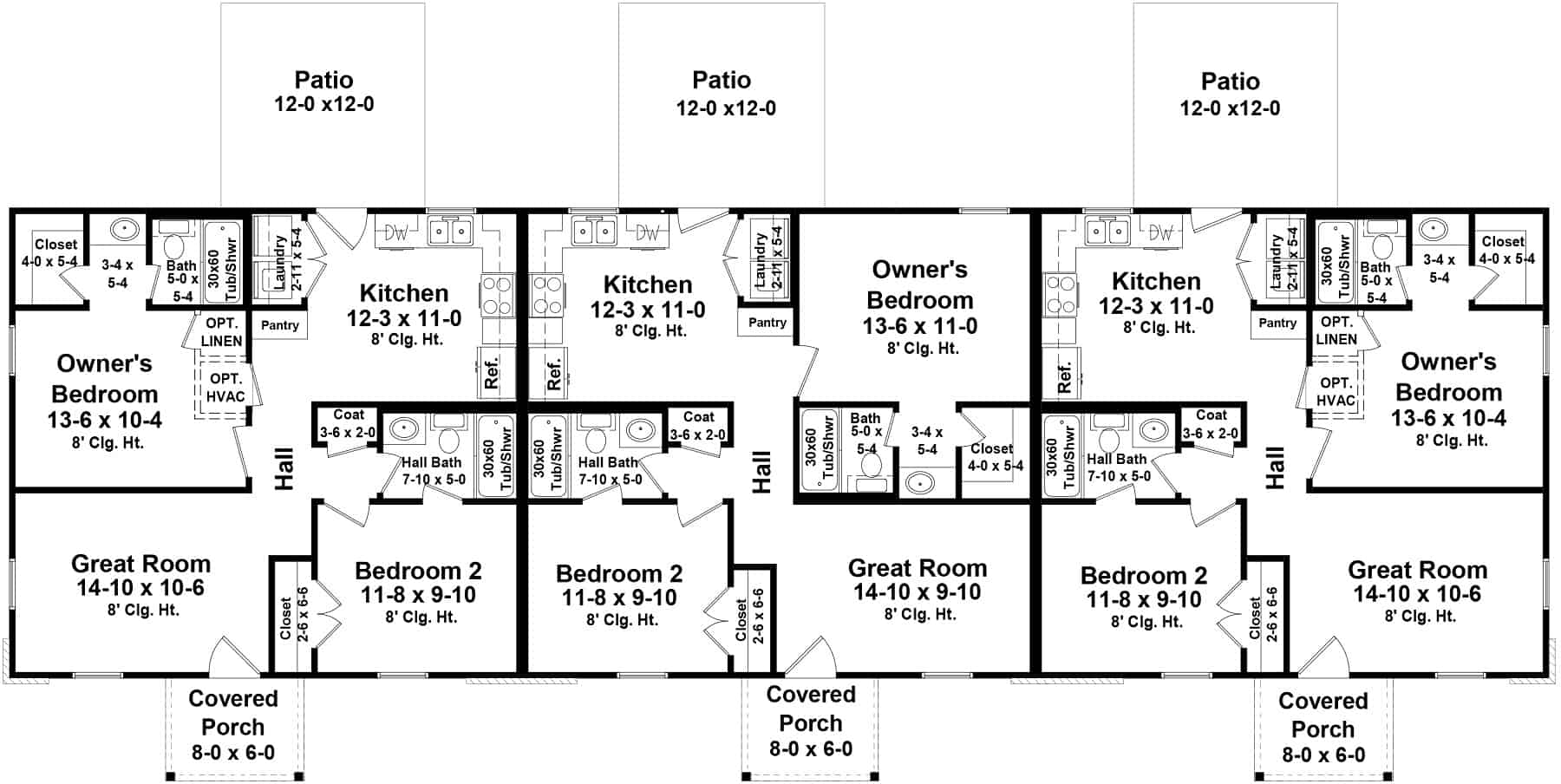 Main Level of Southern Plan #141-1329