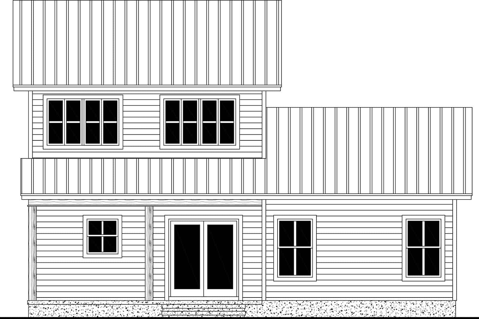 Home Plan Rear Elevation of this 3-Bedroom,1814 Sq Ft Plan -141-1330