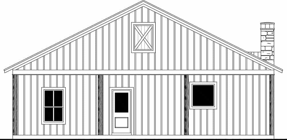 Home Plan Rear Elevation of this 4-Bedroom,2000 Sq Ft Plan -141-1331