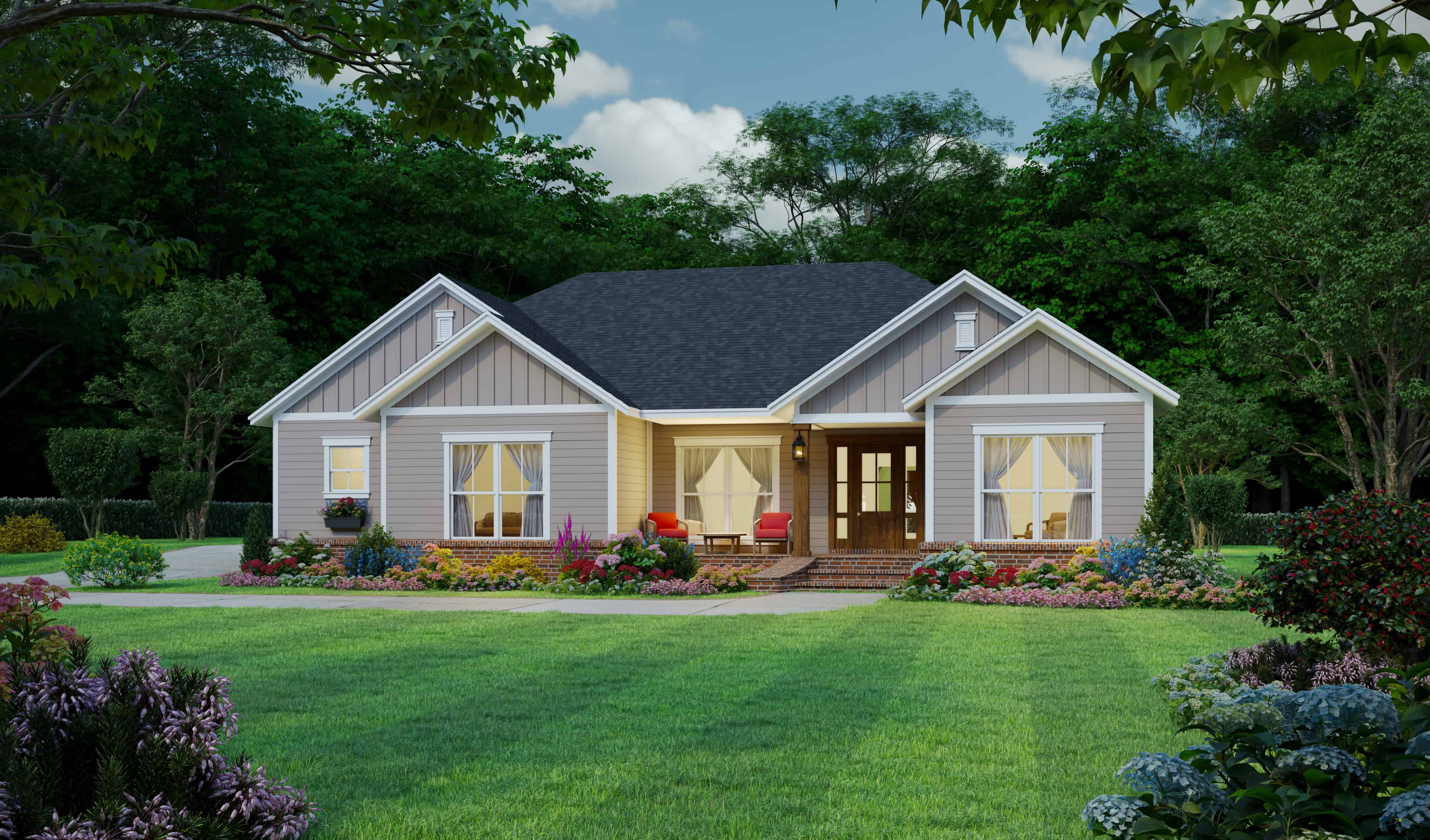 Front elevation of Country home (ThePlanCollection: House Plan #141-1332)